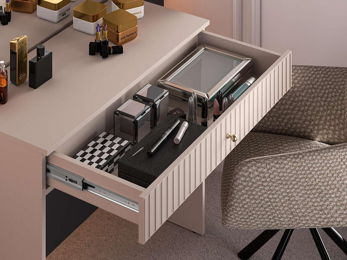 SCHMINKTISCH – 92 cm – Sophie – Kaschmir - Kaschmir, Holzwerkstoff (92/78/40cm) - hi-markt