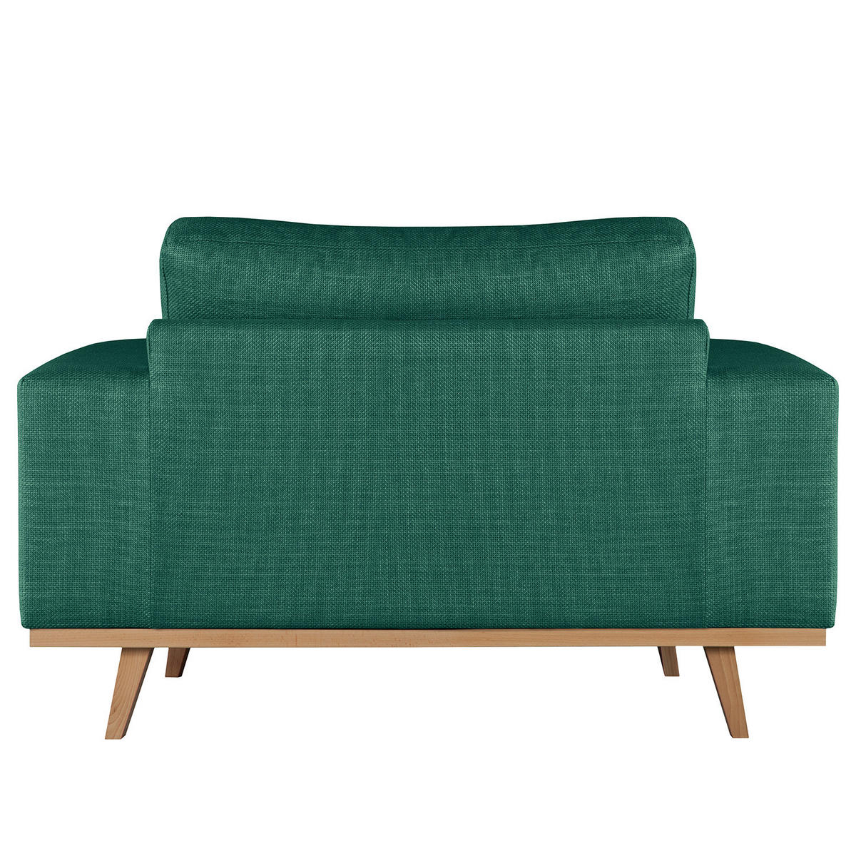 SESSEL - Dunkelgrün/Buchefarben, Buchenholz/Textil (122/81/88cm) - home24