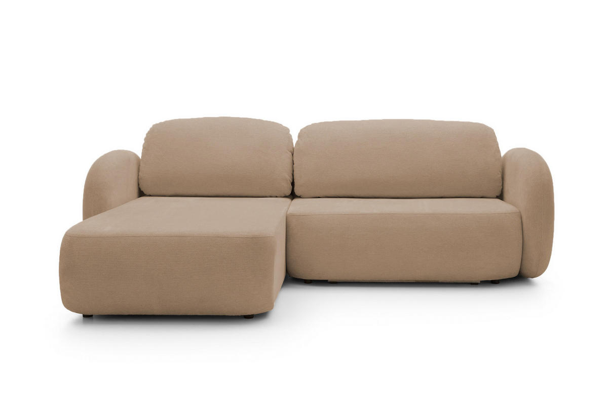 ECKSOFA OLIO L-Form Schlaffunktion mit Bettkasten, lose Rückenkissen, freistehend, LINKS 174x248 cm Cappuccino - Cappuccino, Holz/Textil (174/248cm) - DomoHome
