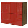 KLAPPHÄNGESCHRANK Brerra W8B/80-AV Eiche Artisan / RAL 3002 karminrot Hochglanz 80 / 32,5 / 72cm - Rot/Eiche Artisan, Holz/Holzwerkstoff (80/72/32.5cm) - Feldmann-Wohnen