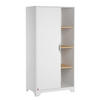 SCHRANK mit 1 Tür und 3 offenen Regalen L88.5cm - Leaf - Weiß, Holzwerkstoff (52/179.5/88.5cm) - Calicosy