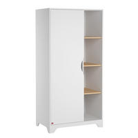 SCHRANK mit 1 Tür und 3 offenen Regalen L88.5cm - Leaf - Weiß, Holzwerkstoff (52/179.5/88.5cm) - Calicosy