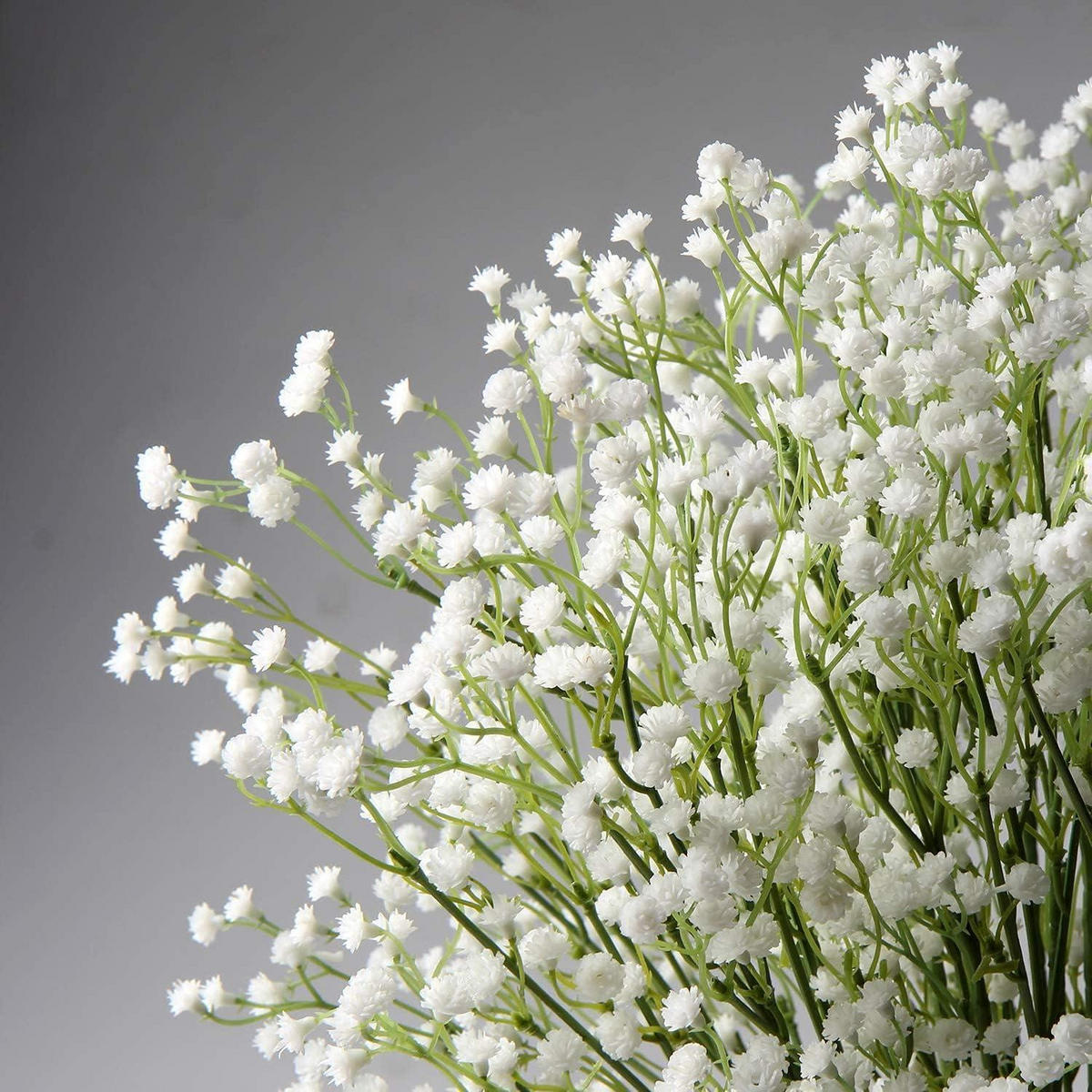KUNSTBLUMEN Schleierkraut 10 Stück Bund 60 cm Mint Cream - Weiß, Kunststoff (15cm)