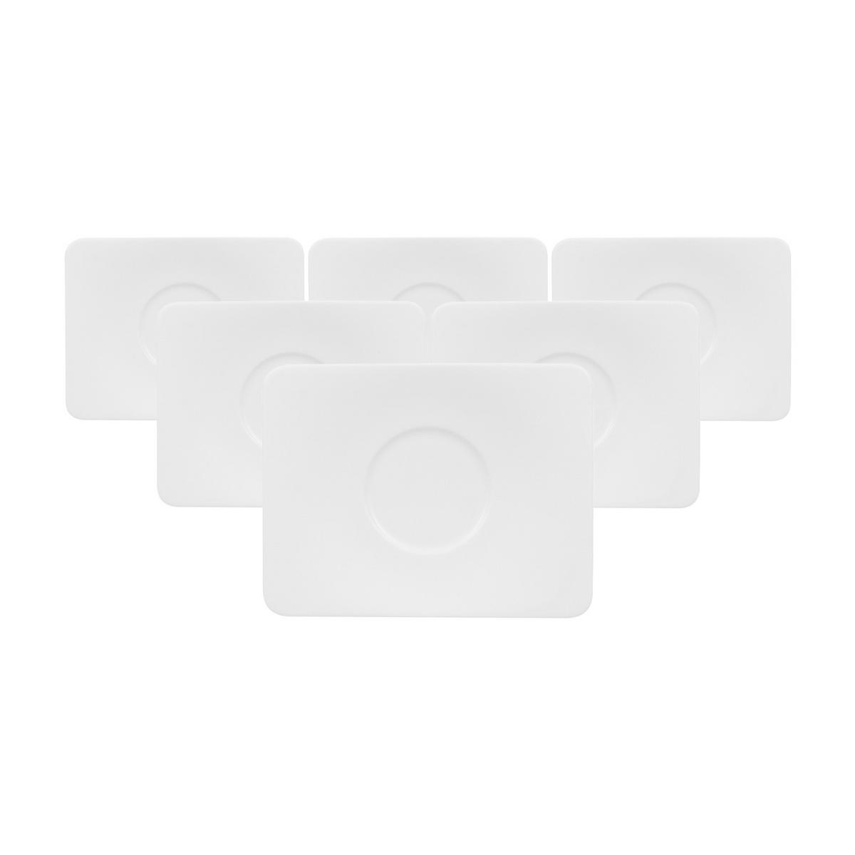 ESPRESSOUNTERTASSEN Modern Grace weiß 14 x 11 cm 6er Set - Weiß, Keramik (1cm) - Villeroy & Boch