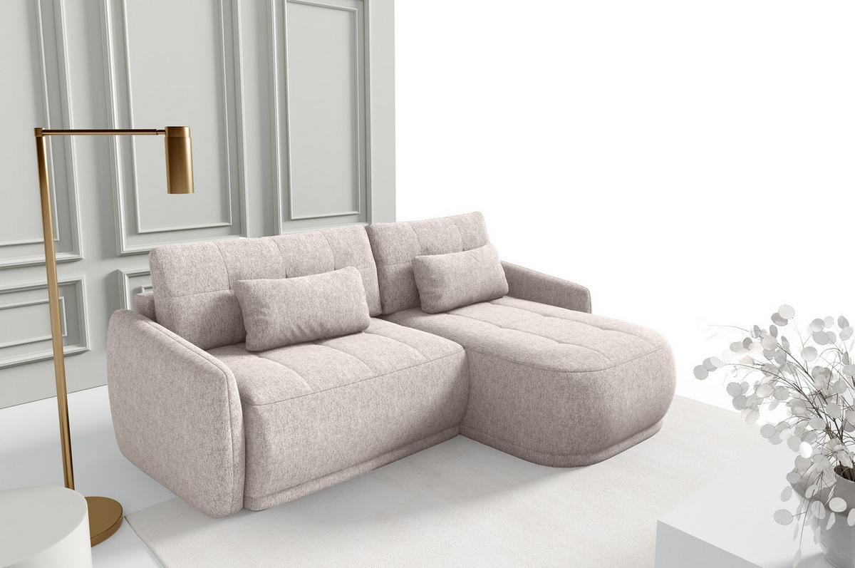 ECKSOFA Krabi Beige, mit Schlaffunktion - Beige, Textil (240/167cm) - Bettso