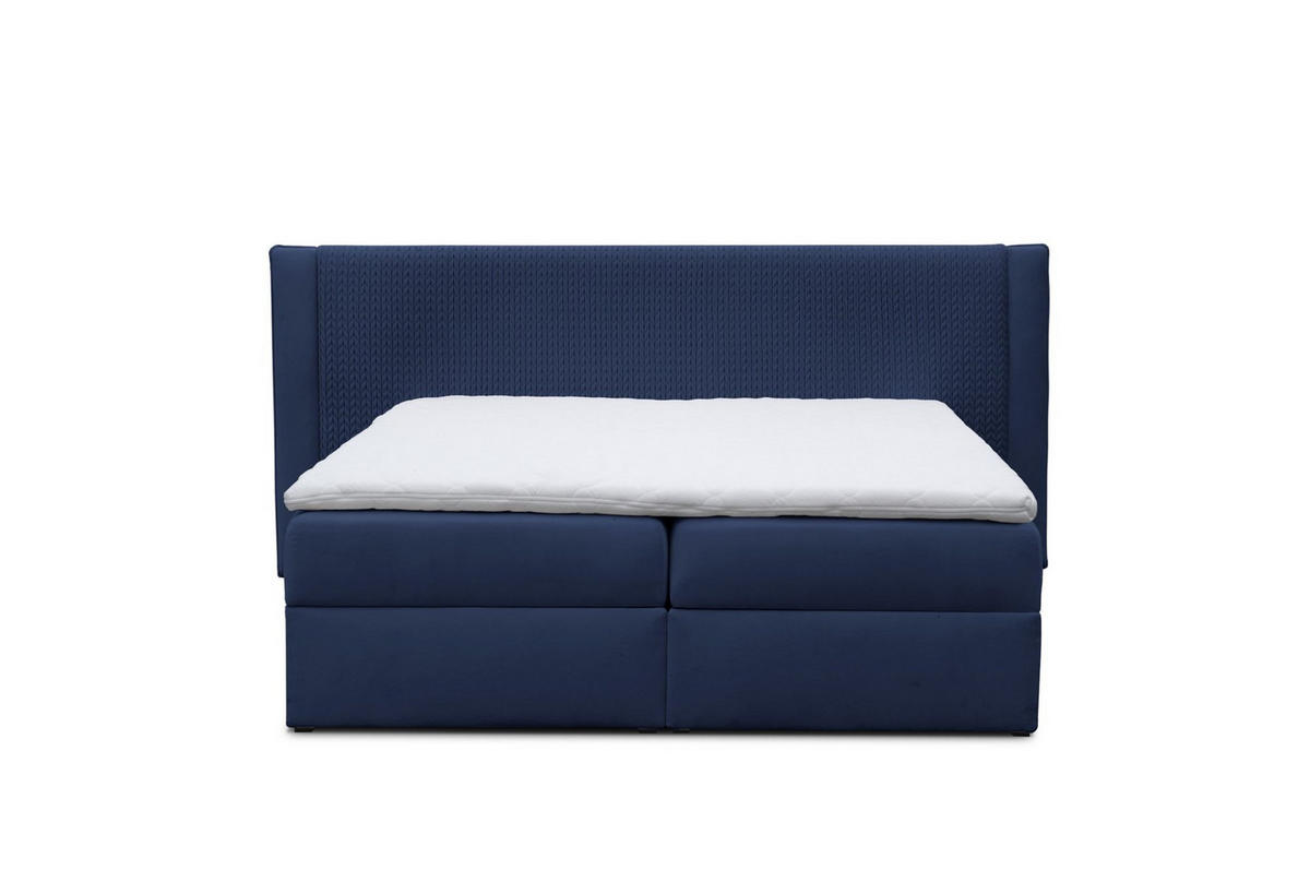 BOXBETT Cedric In Magic Velvet - Blau, Holzwerkstoff/Textil (120/200cm) - Fun Möbel