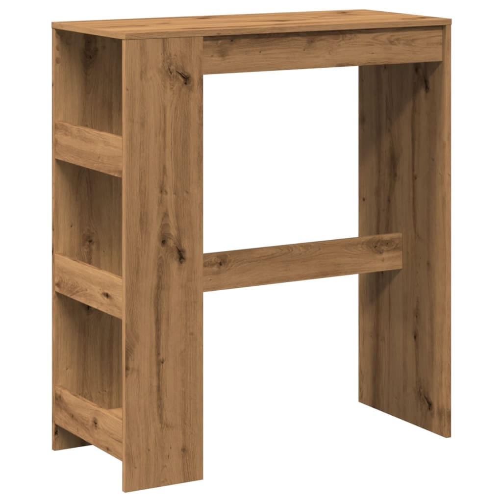 BARTISCH Mit Regal Artisan-Eiche 90/40/103,5 Cm Holzwerkstoff - Braun, Holzwerkstoff (90/40/103.5cm) - vidaXL