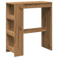 BARTISCH Mit Regal Artisan-Eiche 90/40/103,5 Cm Holzwerkstoff - Braun, Holzwerkstoff (90/40/103.5cm) - vidaXL