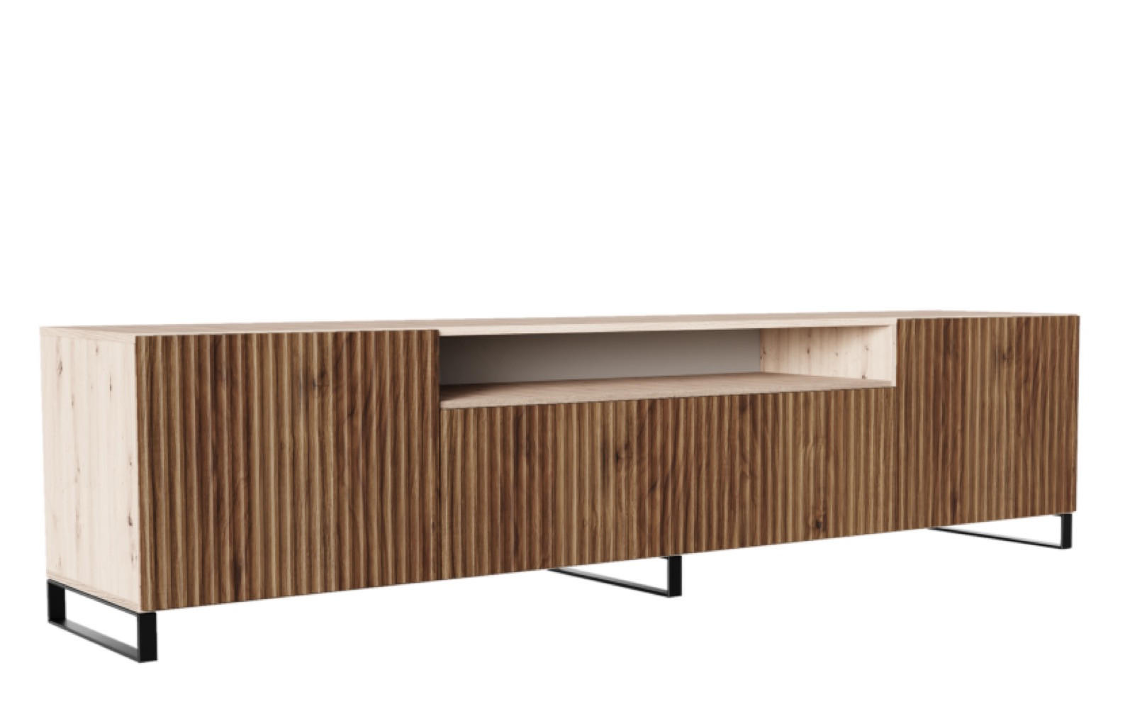 TV-SCHRANK Artisan Katania Ryflowany - Braun, Holzwerkstoff (200/53/41cm) - Sepro Meble