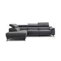 ECKSOFA FIERO 5-Sitzer mit 1 Relaxfunktion, dunkelgrau - Dunkelgrau, Holzwerkstoff/Textil (228/290cm) - Courtois Laville