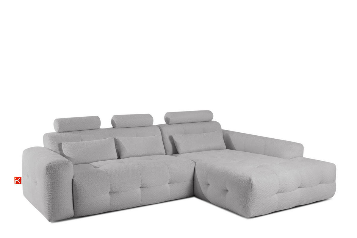 POLSTERMÖBELSET ALIGRA, 2-tlg, Hellgrau - Hellgrau, Holz/Holzwerkstoff (290/90/191cm) - KONSIMO®