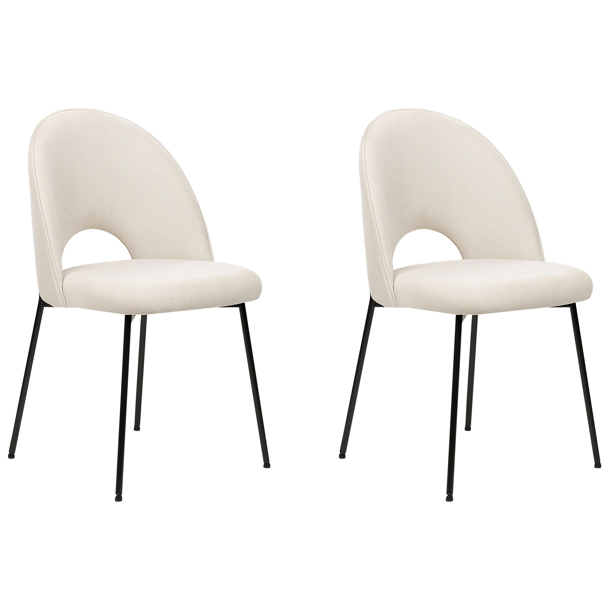 STUHL 2er-Set Samtstoff Beige Covelo - Beige, Textil/Metall (46/84/45cm) - Beliani