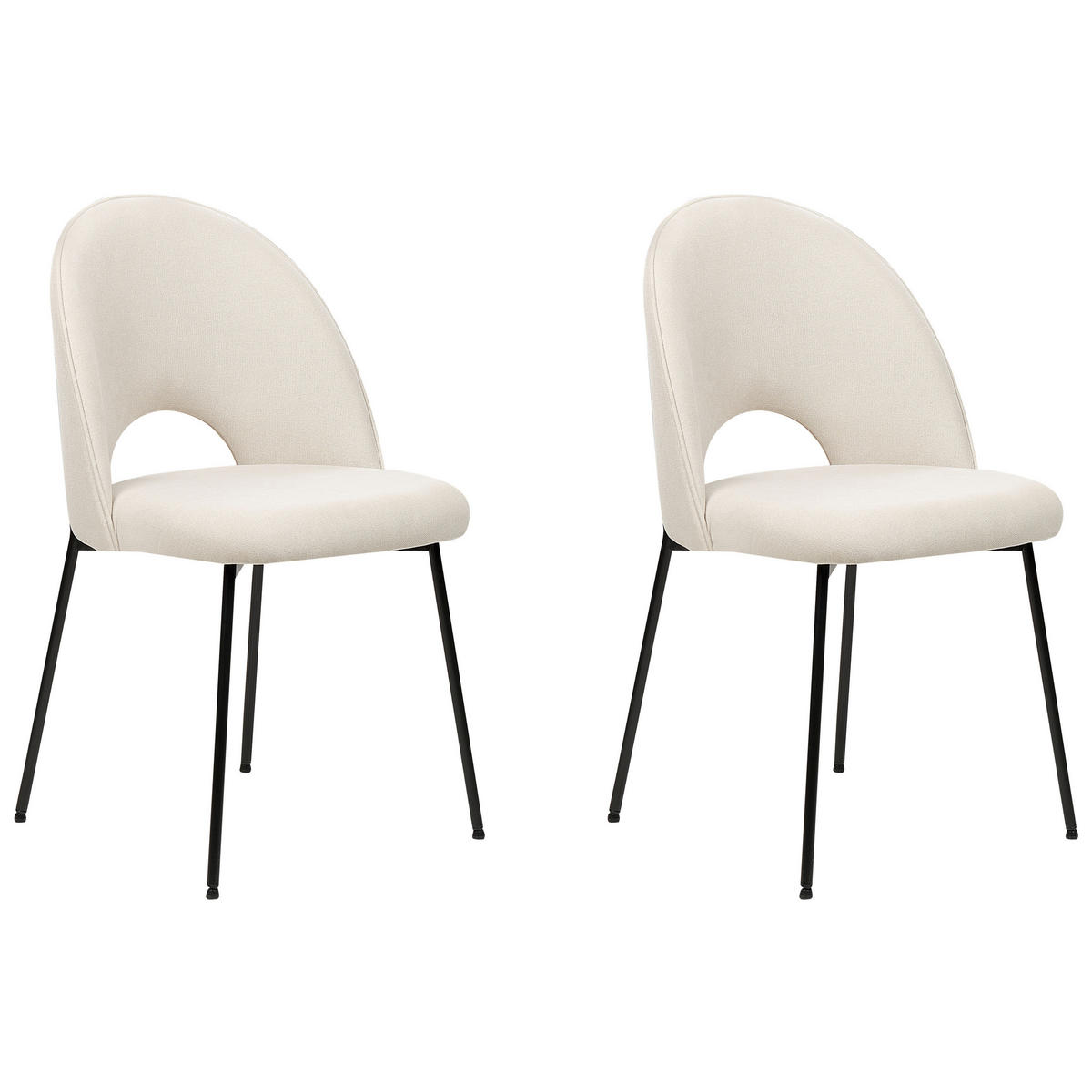 STUHL 2er-Set Samtstoff Beige Covelo - Beige, Textil/Metall (46/84/45cm) - Beliani