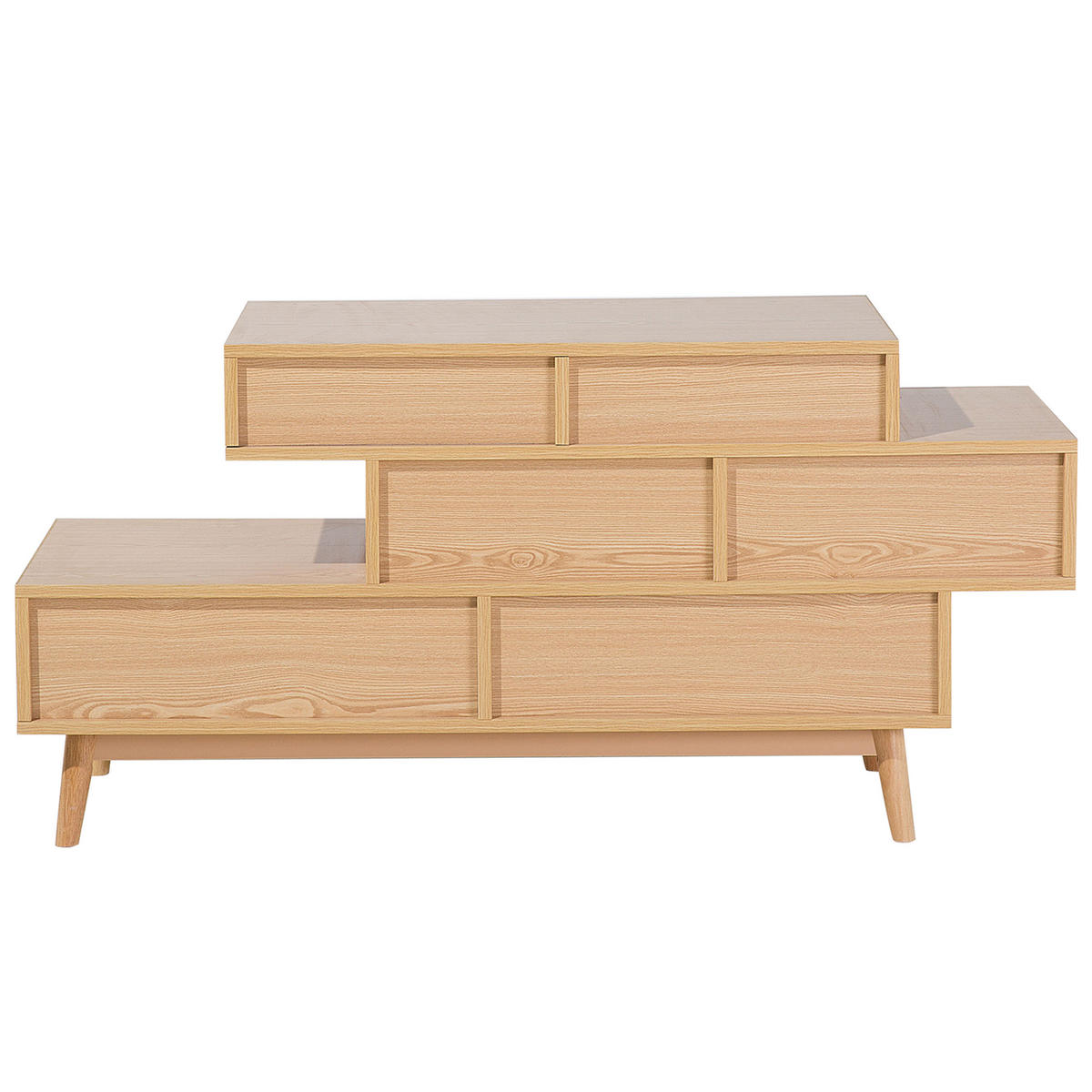 KOMMODE 4 Schubladen heller Holzfarbton Irvine - Hellbraun/Weiß, Holzwerkstoff (120/59/40cm) - Beliani