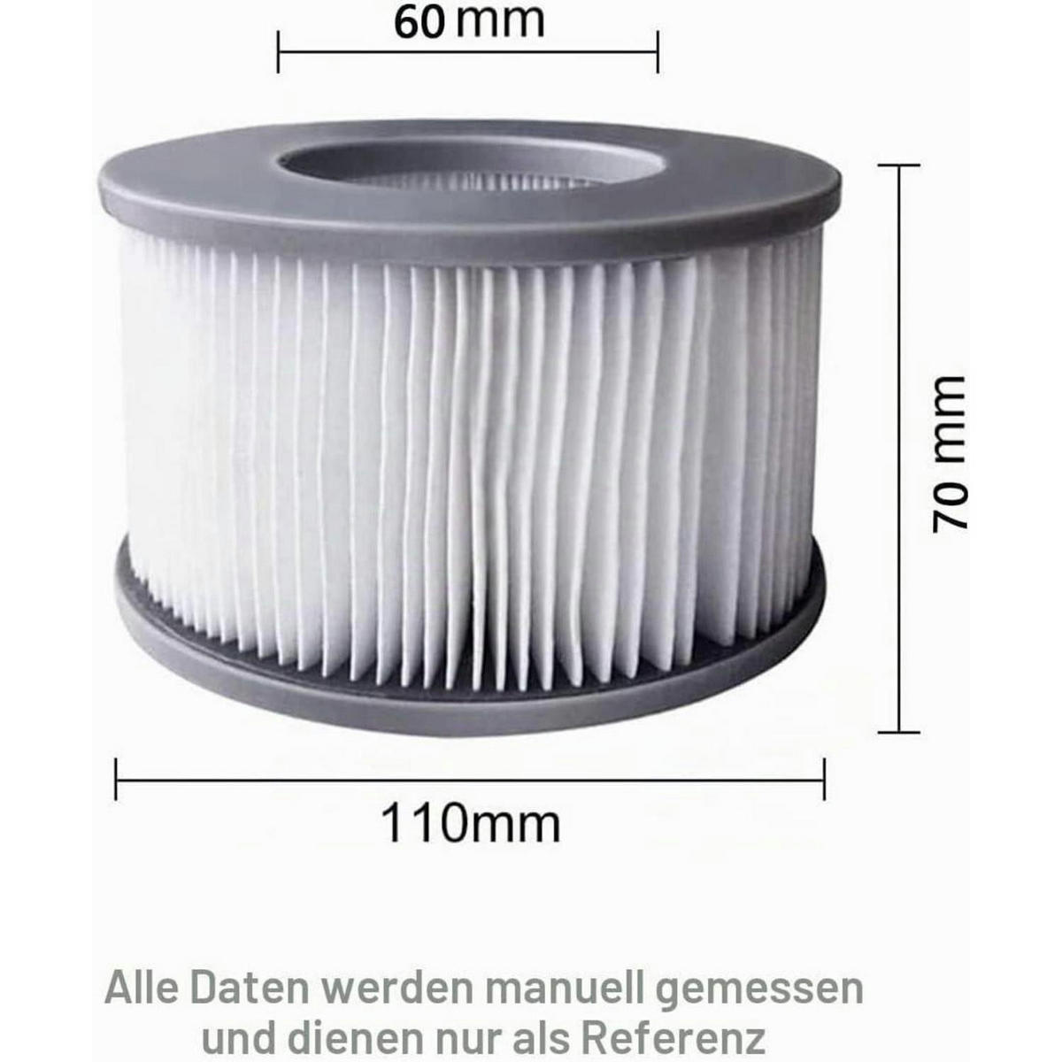 ERSATZFILTER 2 Stück für Whirlpool - Weiß, Kunststoff (6/7/11cm)