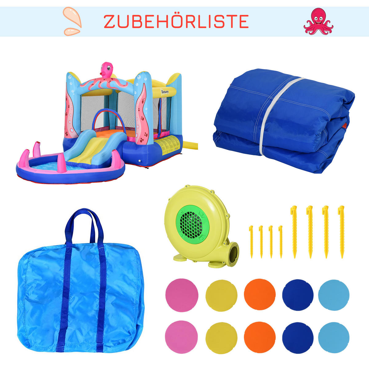 HÜPFBURG - Multicolor, Kunststoff (175/360cm) - Outsunny
