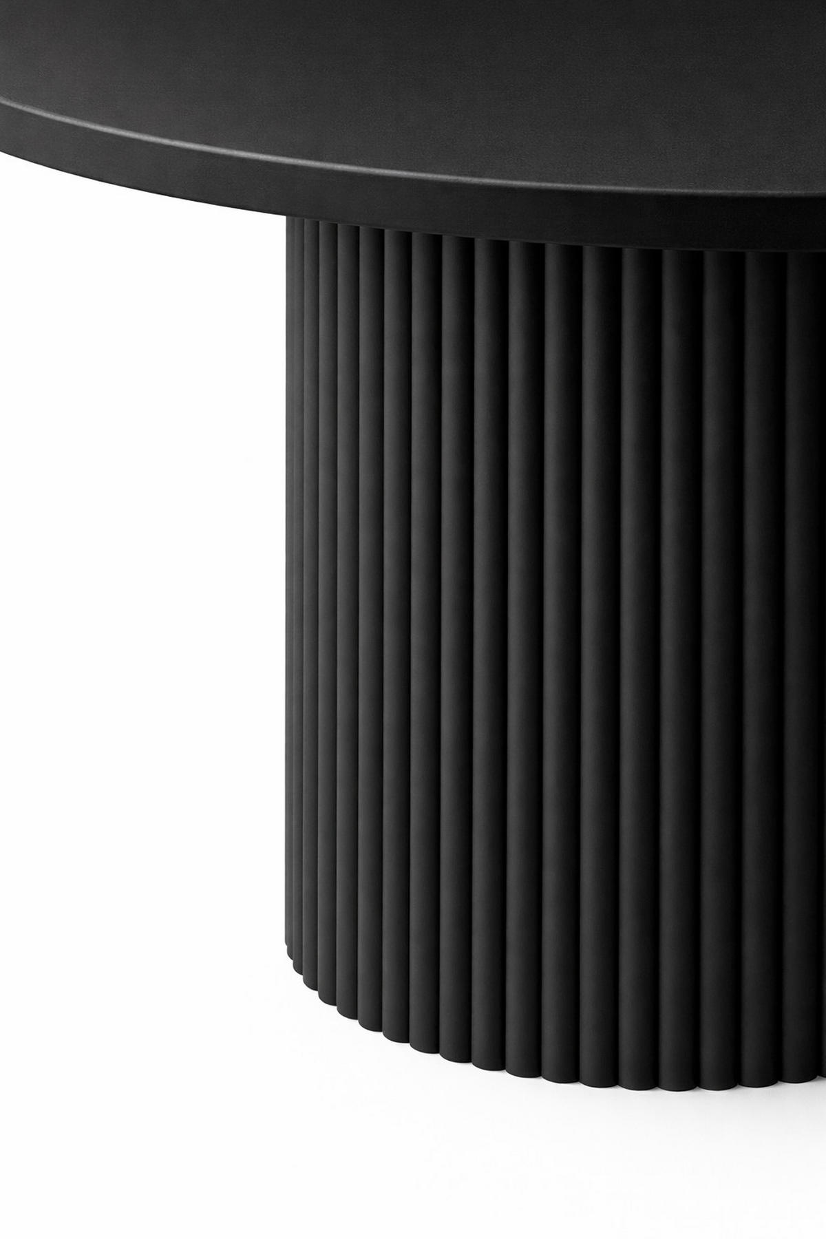 ESSTISCH Kira 180 x 100 x 76,8 cm Ovaler mit Ausziehfunktion, schwarz - Schwarz, Metall (100/180/75cm) - Margaret Hadas24