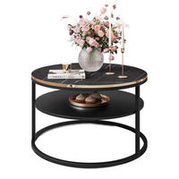 COUCHTISCH COREIL MARMUR mit Ablage Schwarz / Schwarz Grigia pietra - Schwarz, Holzwerkstoff (70/70/49cm) - Lookway
