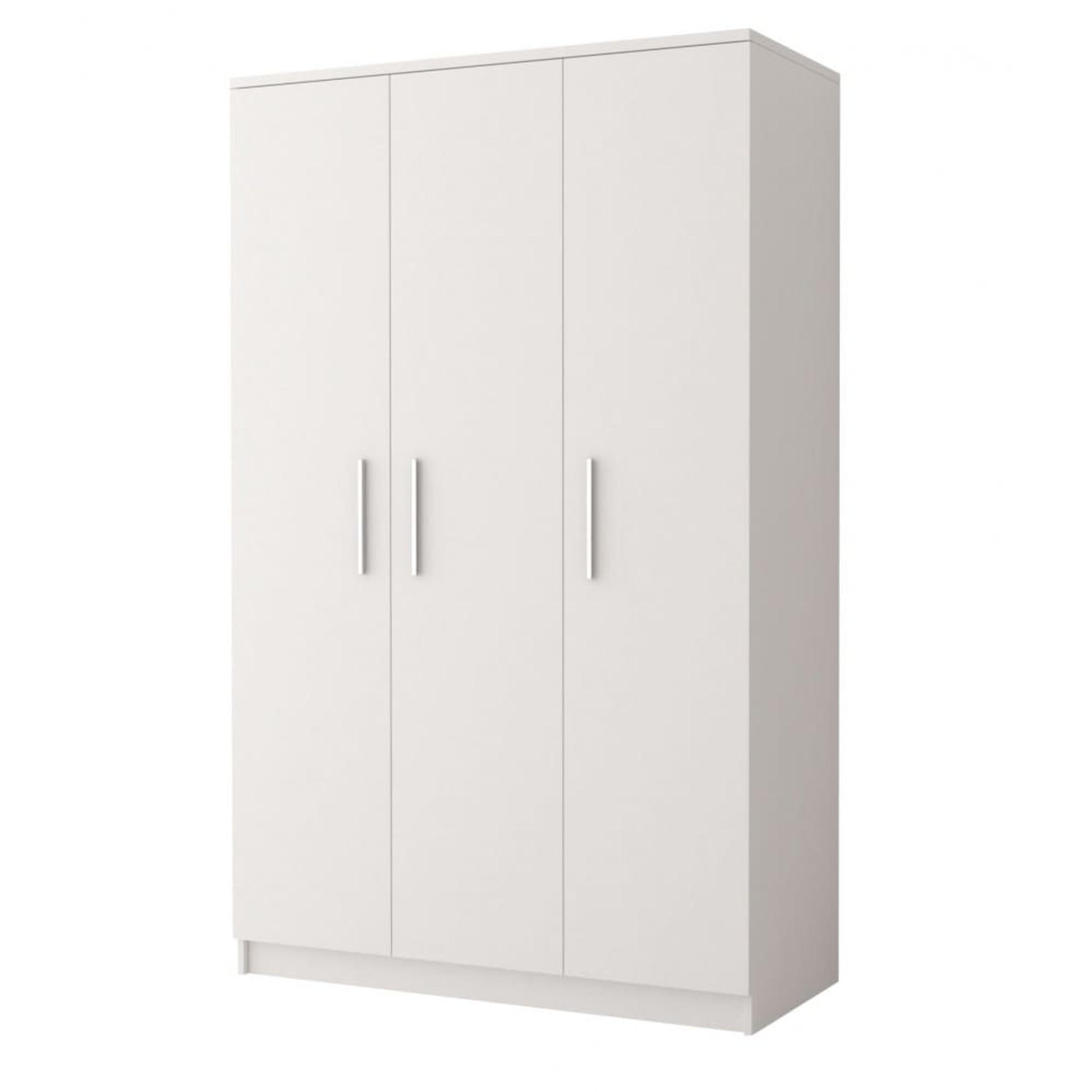DREHTÜRENSCHRANK - MARSALA 3D Weiß - Weiß, Holzwerkstoff/Metall (120/193/50cm) - Möblo