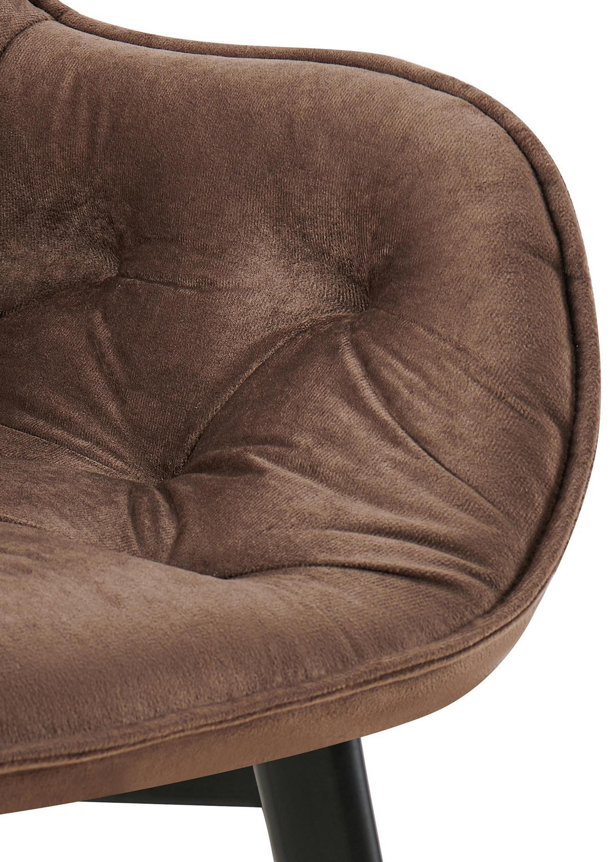 ESSZIMMERSTUHL 2er Set Vover Samt Braun Wohnzimmerstuhl - Braun, Textil (57/84/62cm) - DELUKE