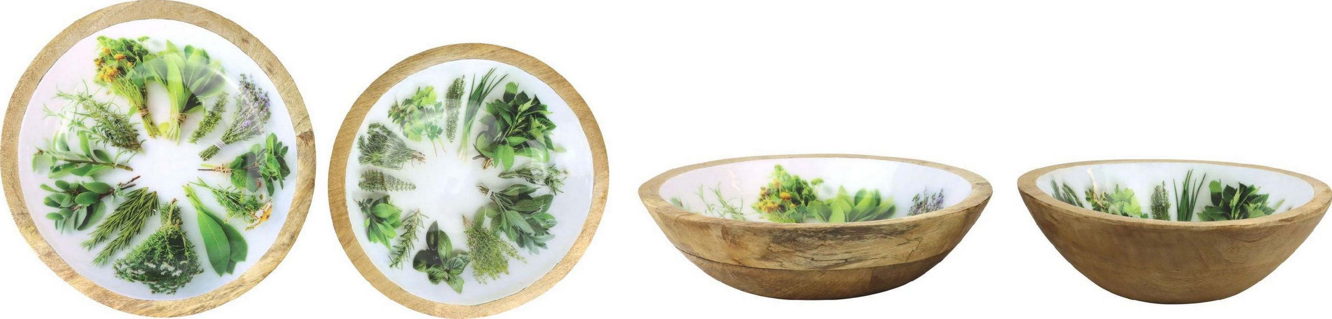 SCHALEN Herbs Mangoholz 2-tlg. - Naturfarben, Holz (30cm) - FURNARO