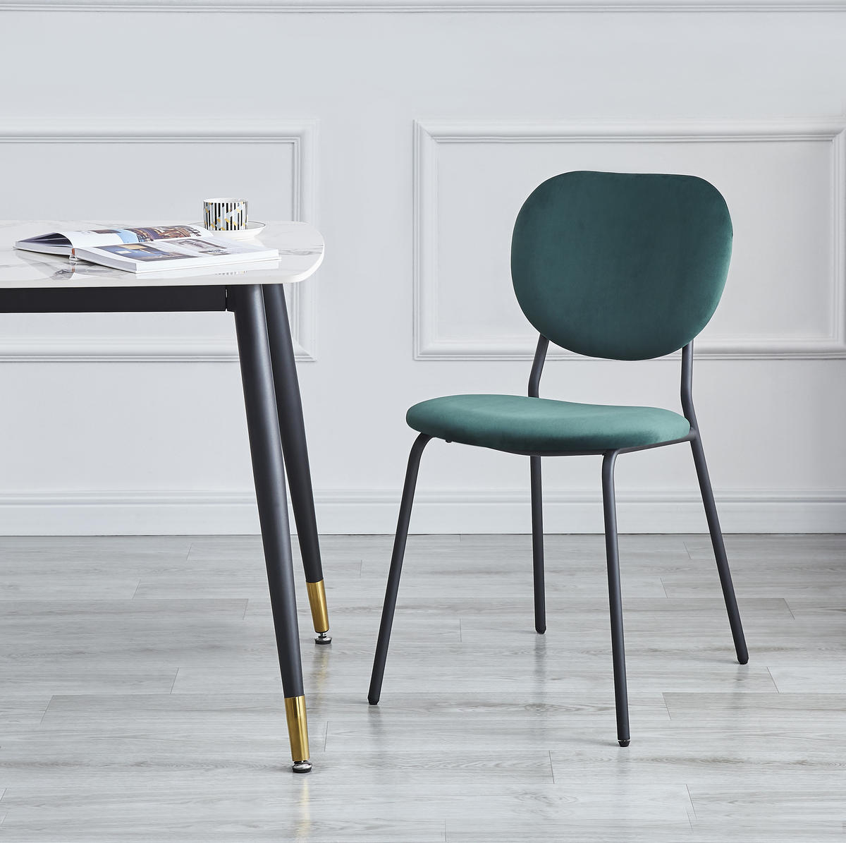 STUHL 2er-Set Wolle Grün - Grün, Textil (49/82.5/54.5cm) - Nordlys