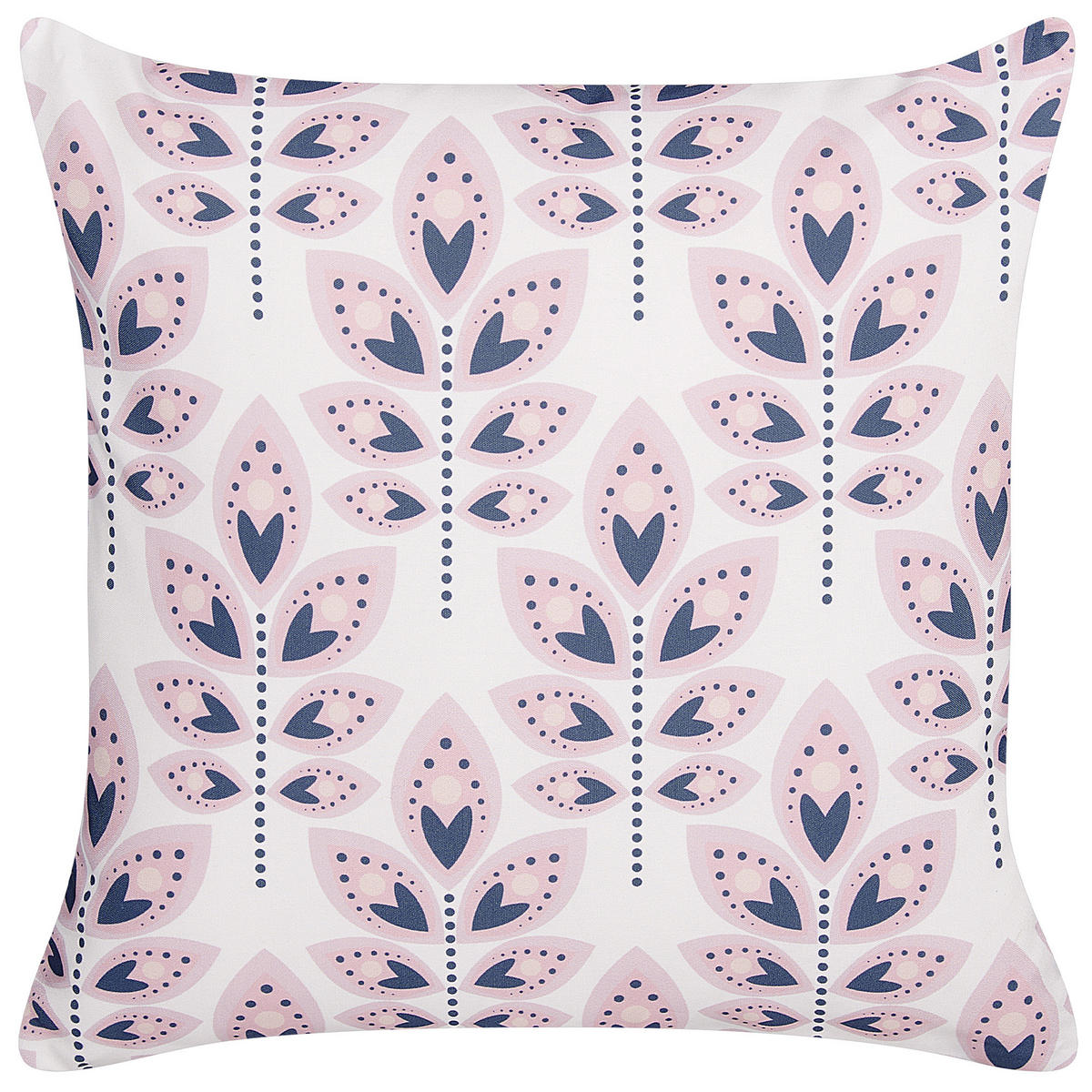 ZAHRADNÍ POLŠTÁŘ sada 2 ks S motivem listů béžový 45/45 cm Torretta - krémová, textil (45/45cm) - Beliani