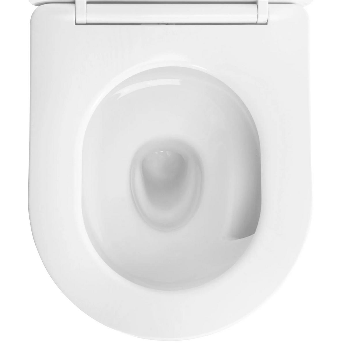 WC Schüssel Randlos Rea Carlo Mini Tornado Nf Gold Edge - Weiß, Keramik (36.5/35/49cm) - REA
