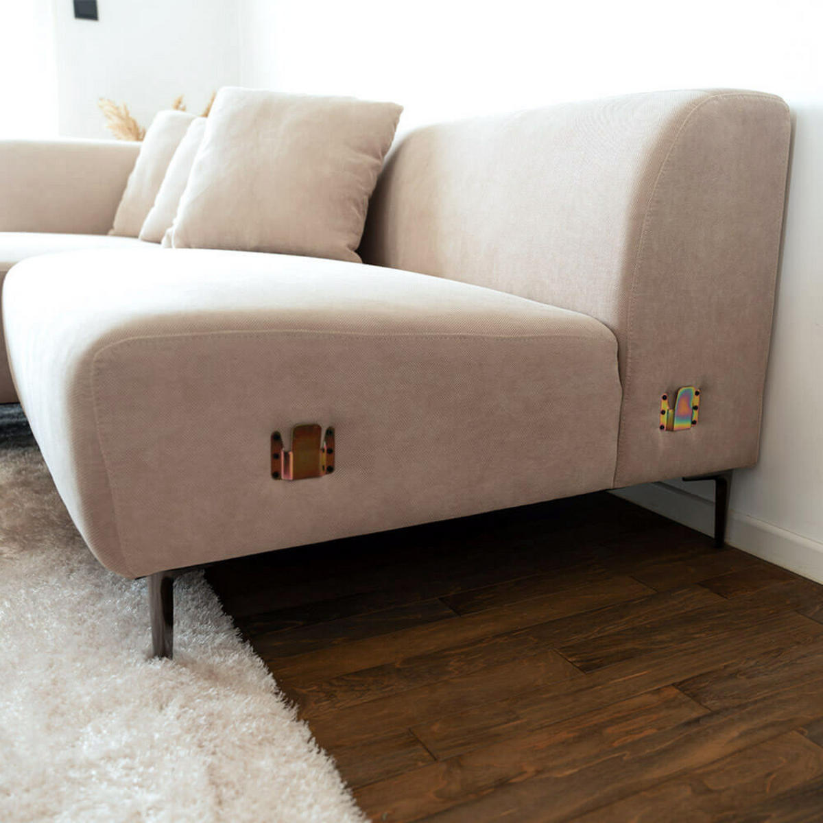 ECKSOFA TORINO - Seitenauslage: Rechts - Beige, Kunststoff (344/178cm) - Home Deluxe