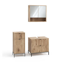 BADMÖBEL-SET Eliza Viking Oak 3 Teile - Eichefarben, Holzwerkstoff (70/63/45.1cm) - Vicco