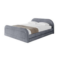 POLSTERBETT mit Bettkasten, Fußteil und Lattenrost, Boxbett mit Matratze H3/H4 - LERIS-v1-Z 120x200 Grau - Grau, Holzwerkstoff/Textil (120/200cm) - ALTDECOR