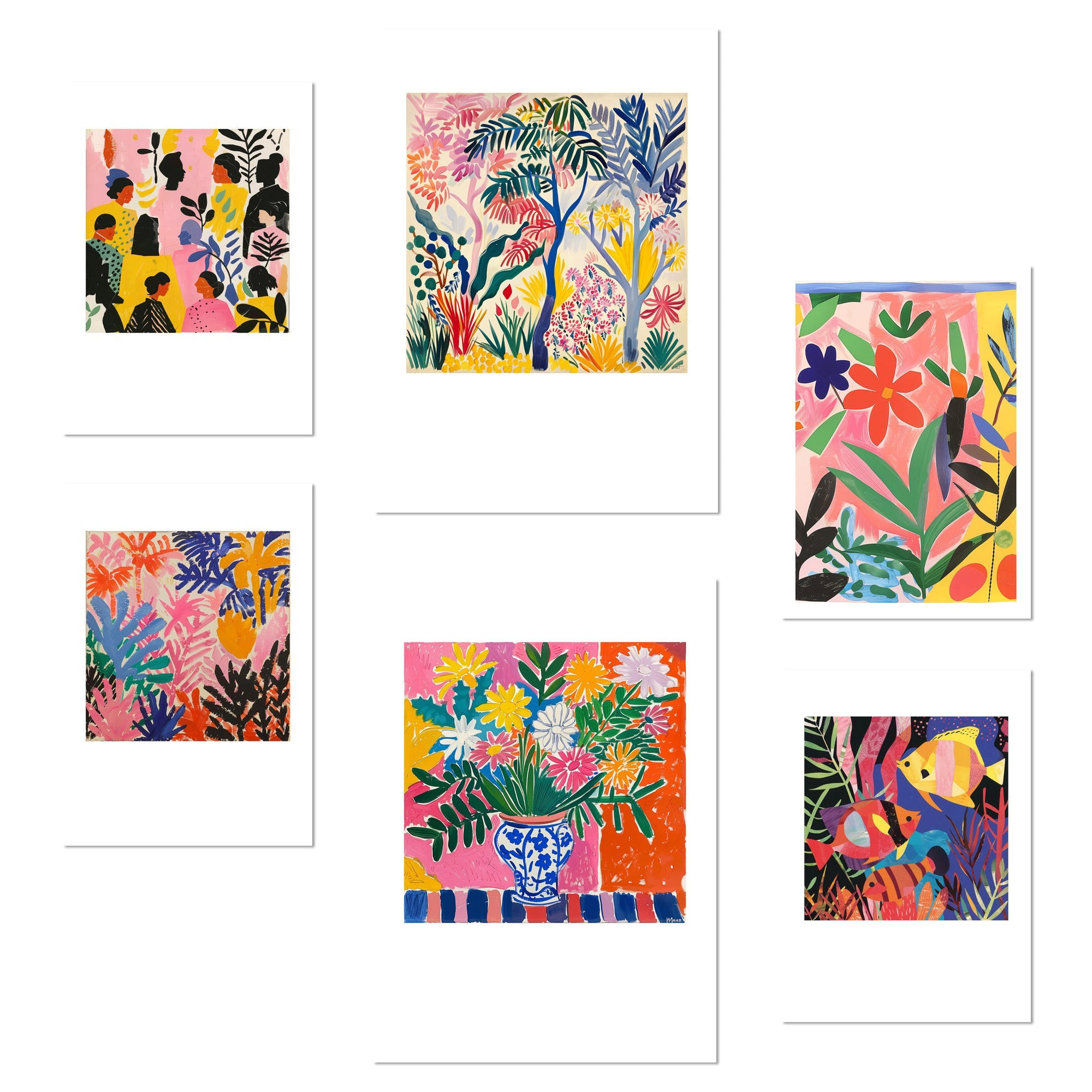 POSTER Set Mit 6 Farben Und Formen Von Matisse A3 & A4 Rahmenlos - Klar, Papier (29/3cm) - Nacnic