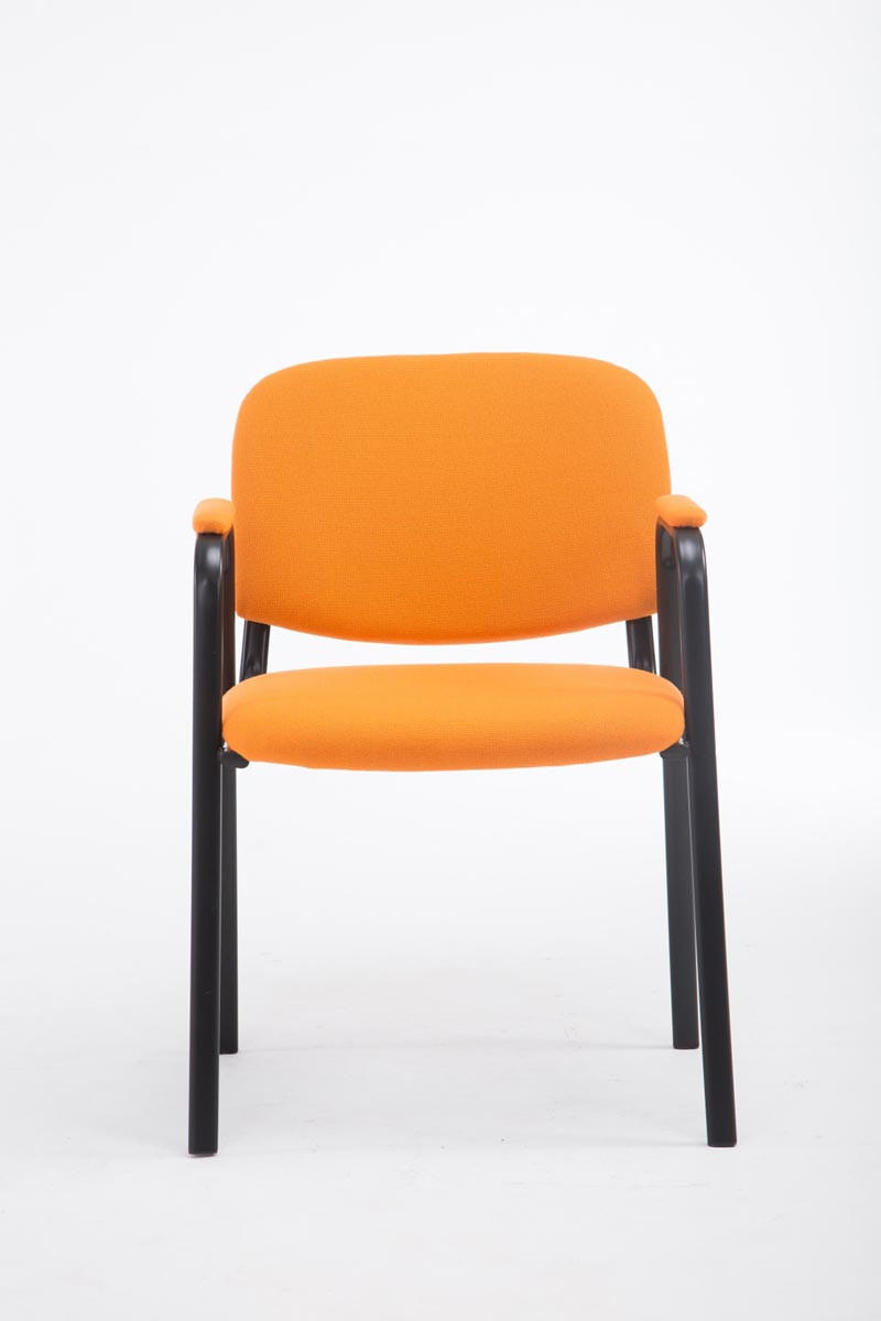 BESUCHERSTUHL Keen Pro, Stoffbezug mit Armlehne - Gestell Schwarz / Bezug Orange - Schwarz/Orange, Textil/Metall (53/79/53cm) - TPFLiving
