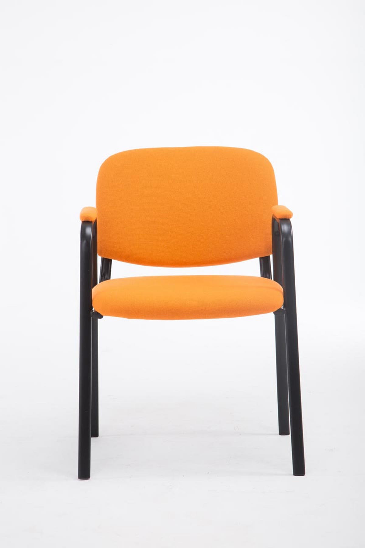 BESUCHERSTUHL Keen Pro, Stoffbezug mit Armlehne - Gestell Schwarz / Bezug Orange - Schwarz/Orange, Textil/Metall (53/79/53cm) - TPFLiving