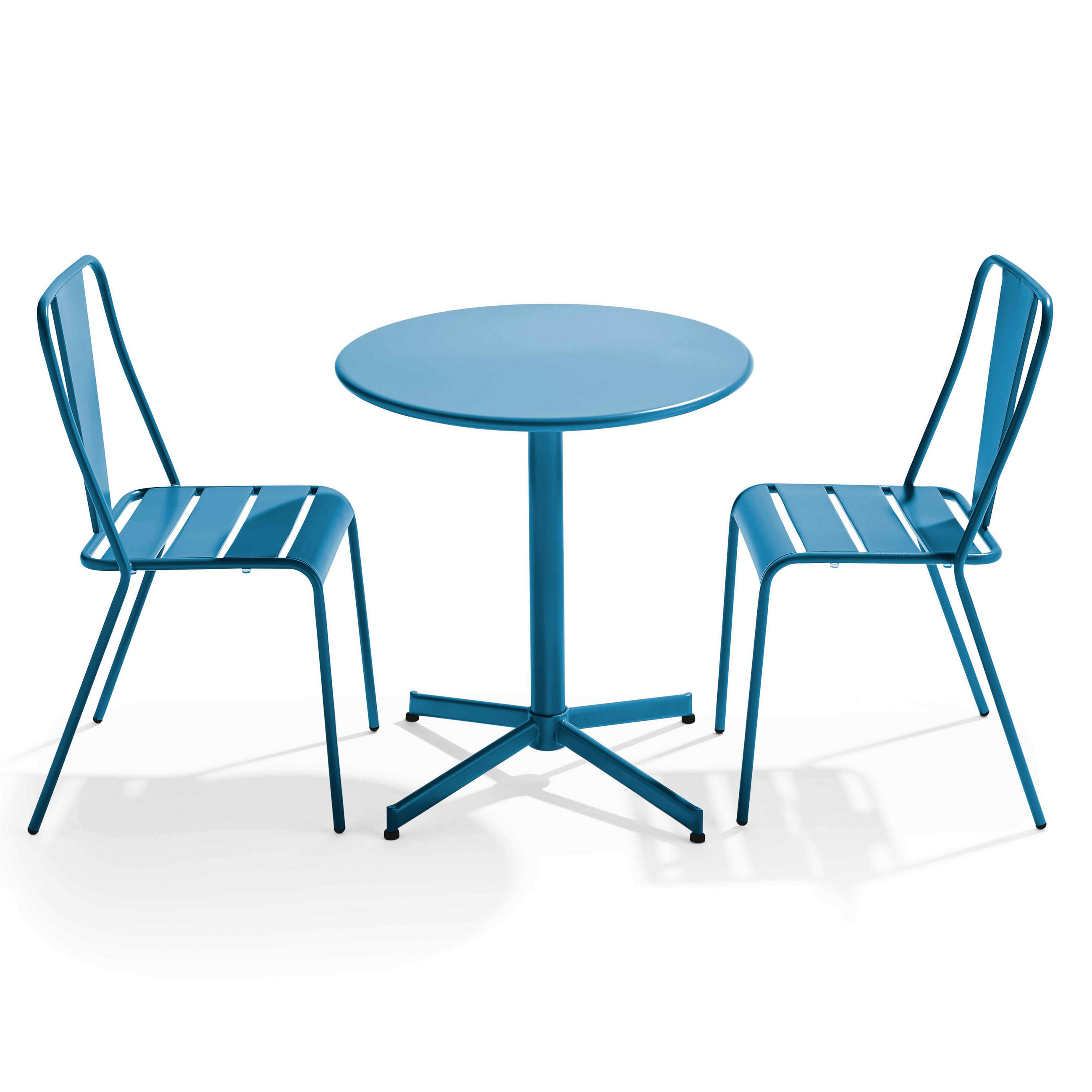GARTENSET 3-tlg., Pazifikblau - Dunkelblau, Metall - Oviala