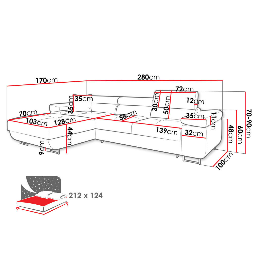 Thumbnail - Mirjan24 Ecksofa, Grün, Textil, 5-Sitzer, links montierbar, L-Form,Rechteckig, 280x170 cm, Wohnzimmer, Sofas & Couches, ...