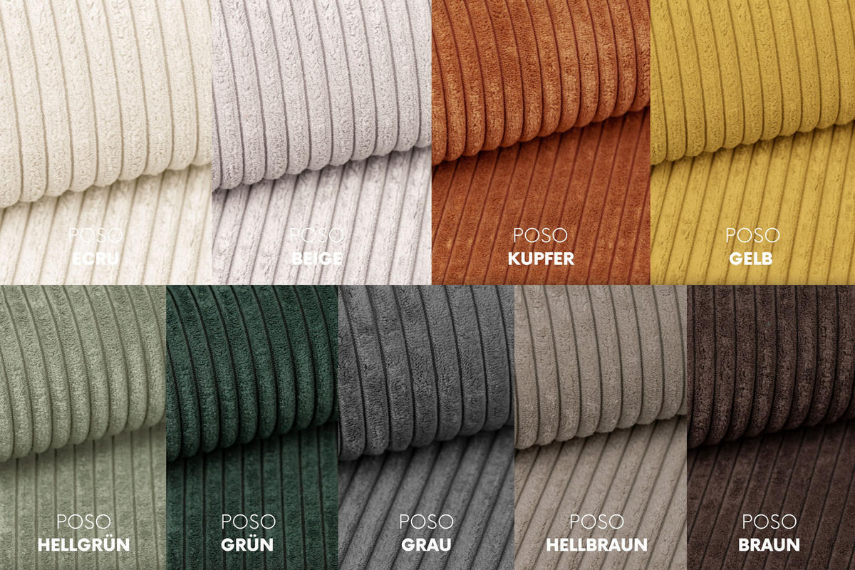 ECKSOFA U-Form Livorno Schlaffunktion Cord-Stoff Grün - Chromfarben/Schwarz, Holz/Kunststoff (348/93/188cm) - Kaiser Möbel