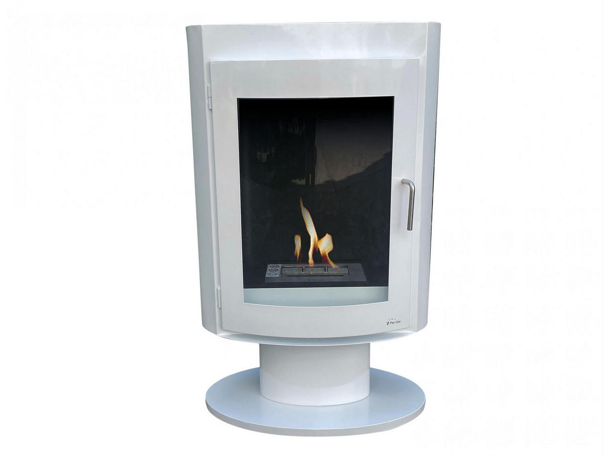 BIOETHANOL-OFEN Weiß inklusive 2 L-Tank und 3 kW Leistung - Weiß, Metall (60/97/35cm) - Purline