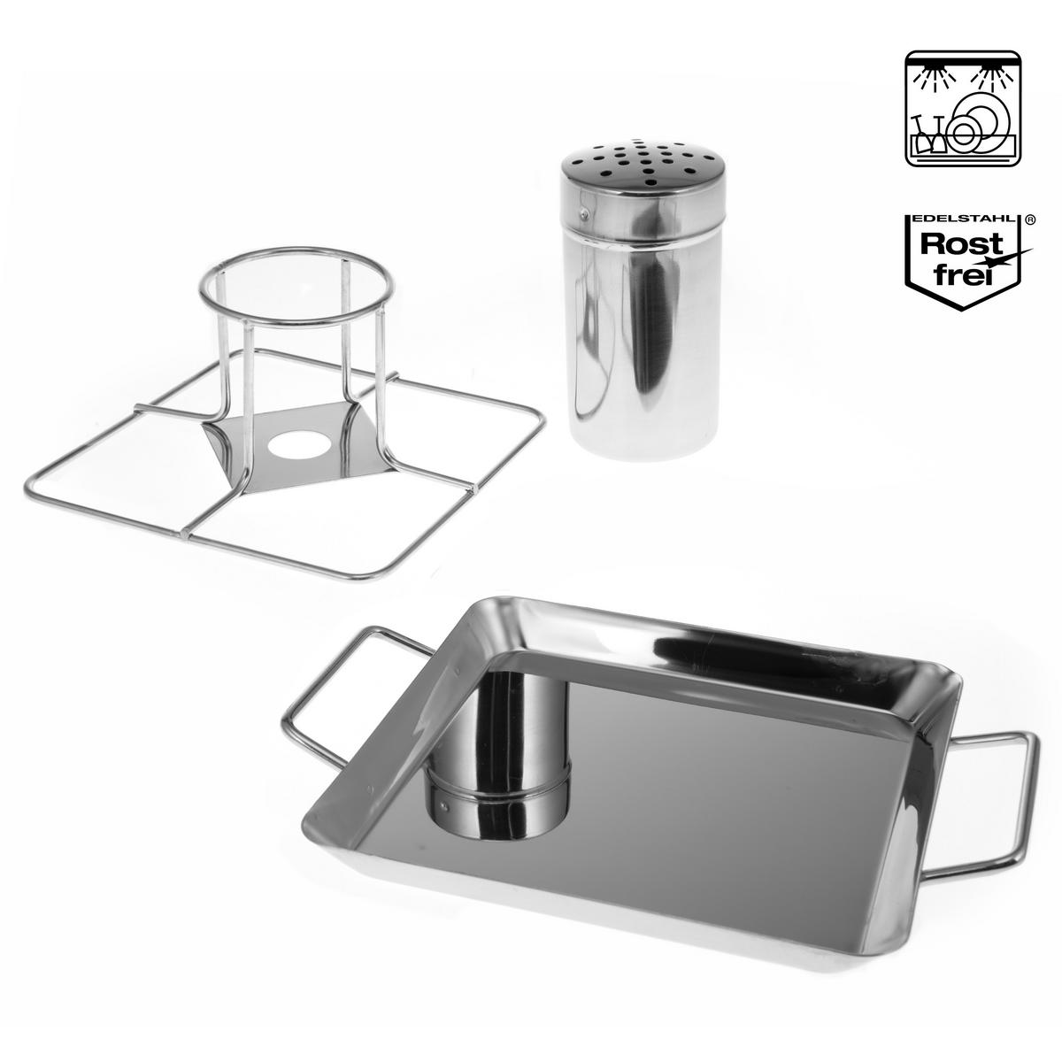 HÄHNCHENBRÄTER 2er-Set, silber, Edelstahl - Edelstahlfarben, Metall (24.5/13.5/18.5cm) - bremermann