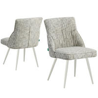 ESSZIMMERSTUHL MELINA 2er-Set - Hellgrau/Weiß, Textil/Metall (49/83/62cm) - DUBI Möbel