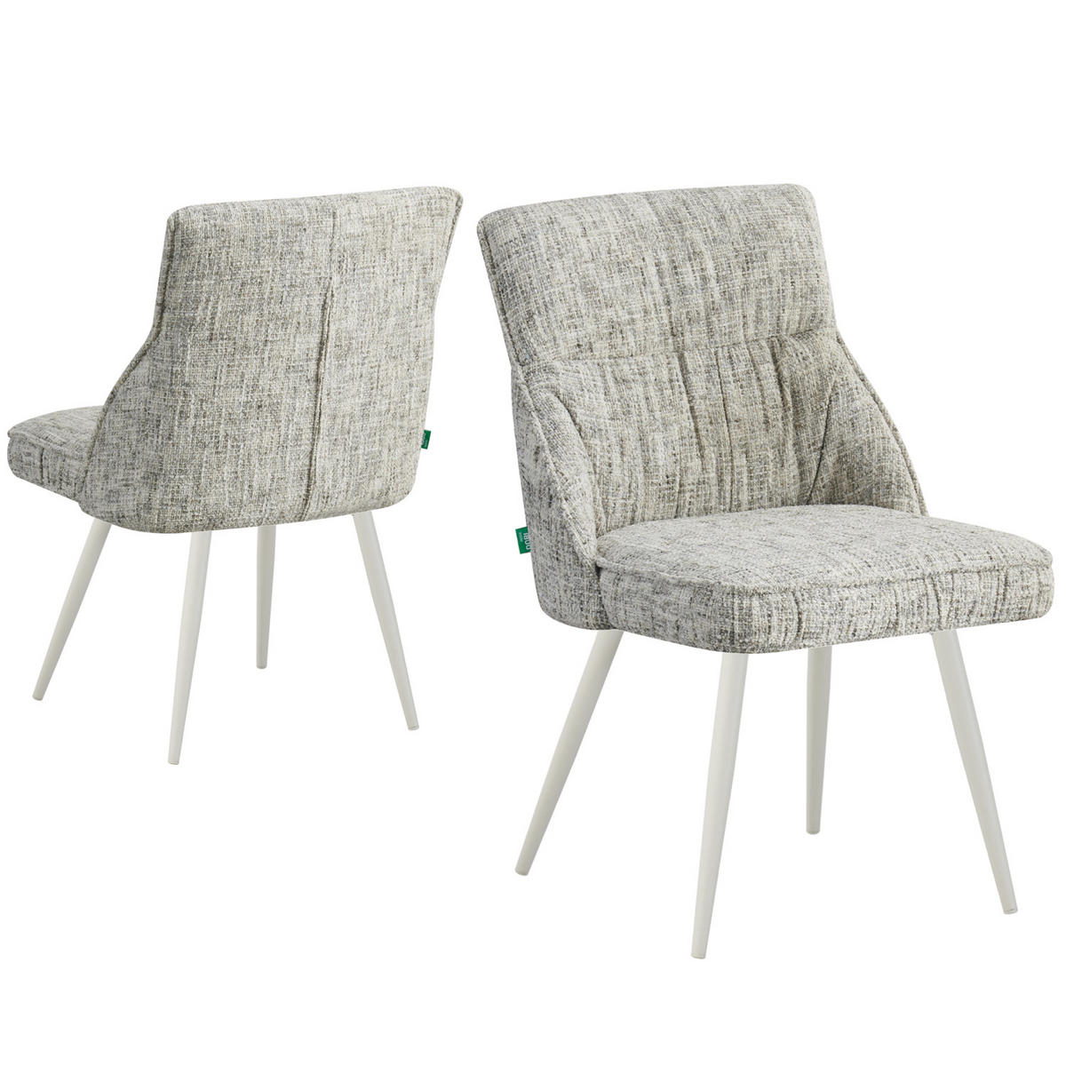 ESSZIMMERSTUHL MELINA 2er-Set - Hellgrau/Weiß, Textil/Metall (49/83/62cm) - DUBI Möbel