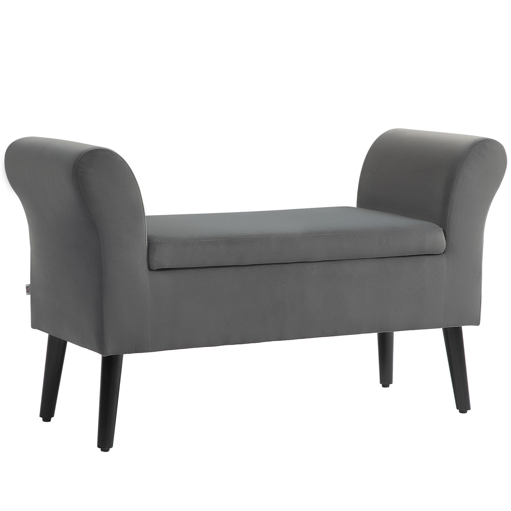 SITZBANK Polsterbank - Dunkelgrau, Kunststoff (41/65/111.5cm) - HOMCOM