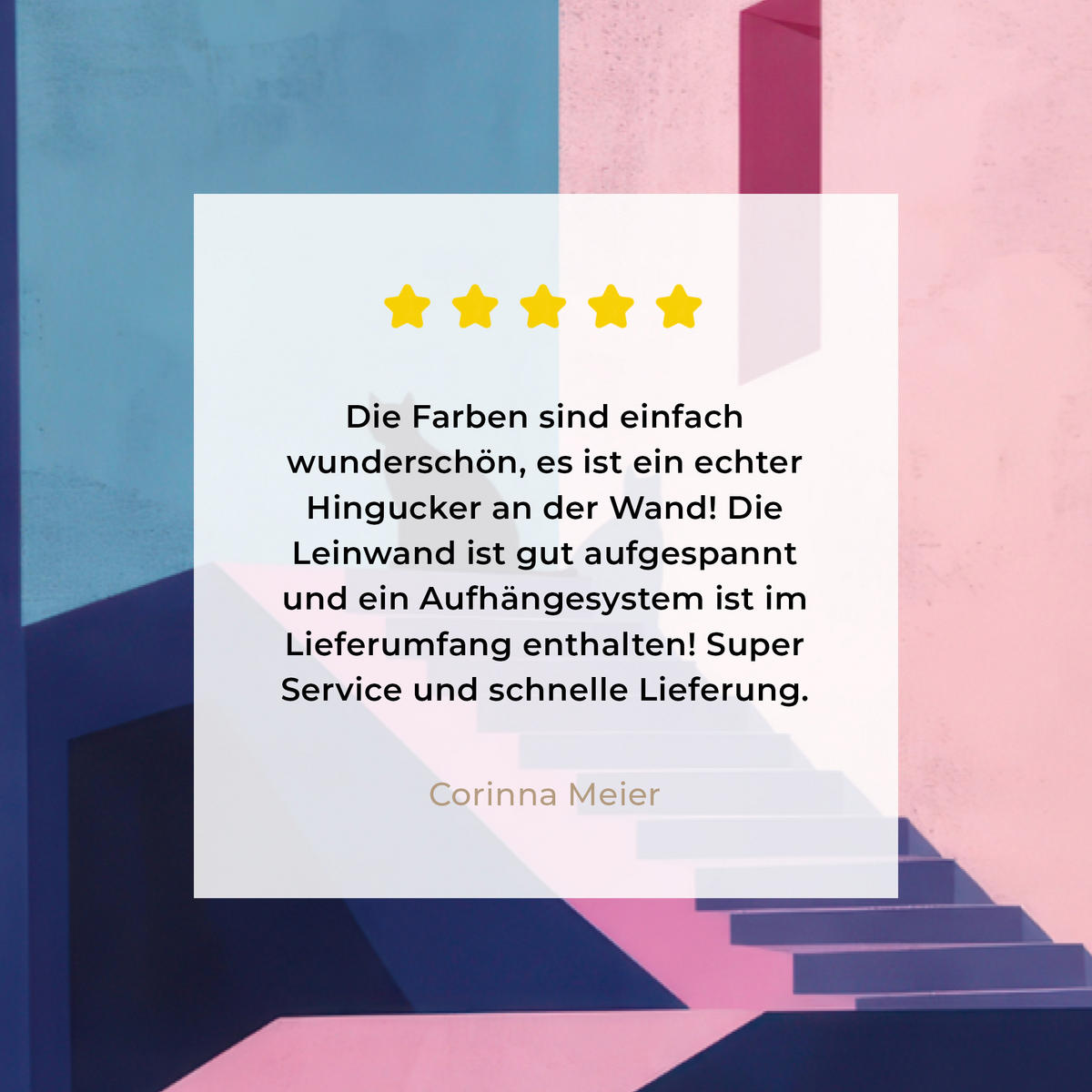 LEINWANDBILD Katze - Treppe - Gebäude - Schattenkontraste Wohnzimmer Groß 120x80 cm - Dunkelblau, Textil (120/80cm) - MuchoWow