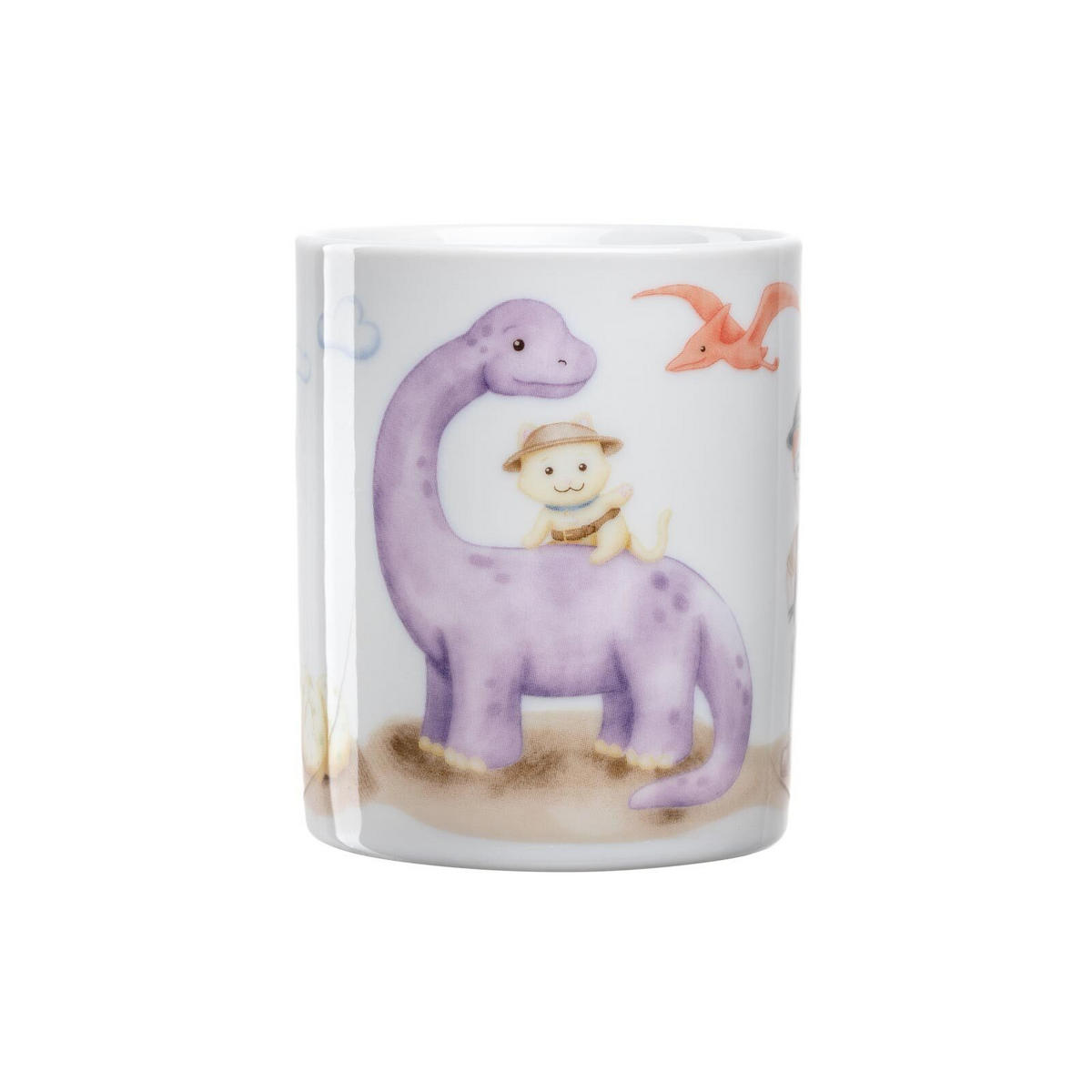 KINDERGESCHIRR SET MIT BESTECK BAMBINI AVVENTURA Dino - Grün, Keramik/Kunststoff (1/1/1cm) - Leonardo Living