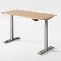 SCHREIBTISCH Elektrisch Höhenverstellbarer HomeOne 140x70cm Grau/Bambus mit Memory-Funktion, Anti-Kollisions Technologie - Hellgelb/Grau, Holz (70/140/72cm) - Desktronic
