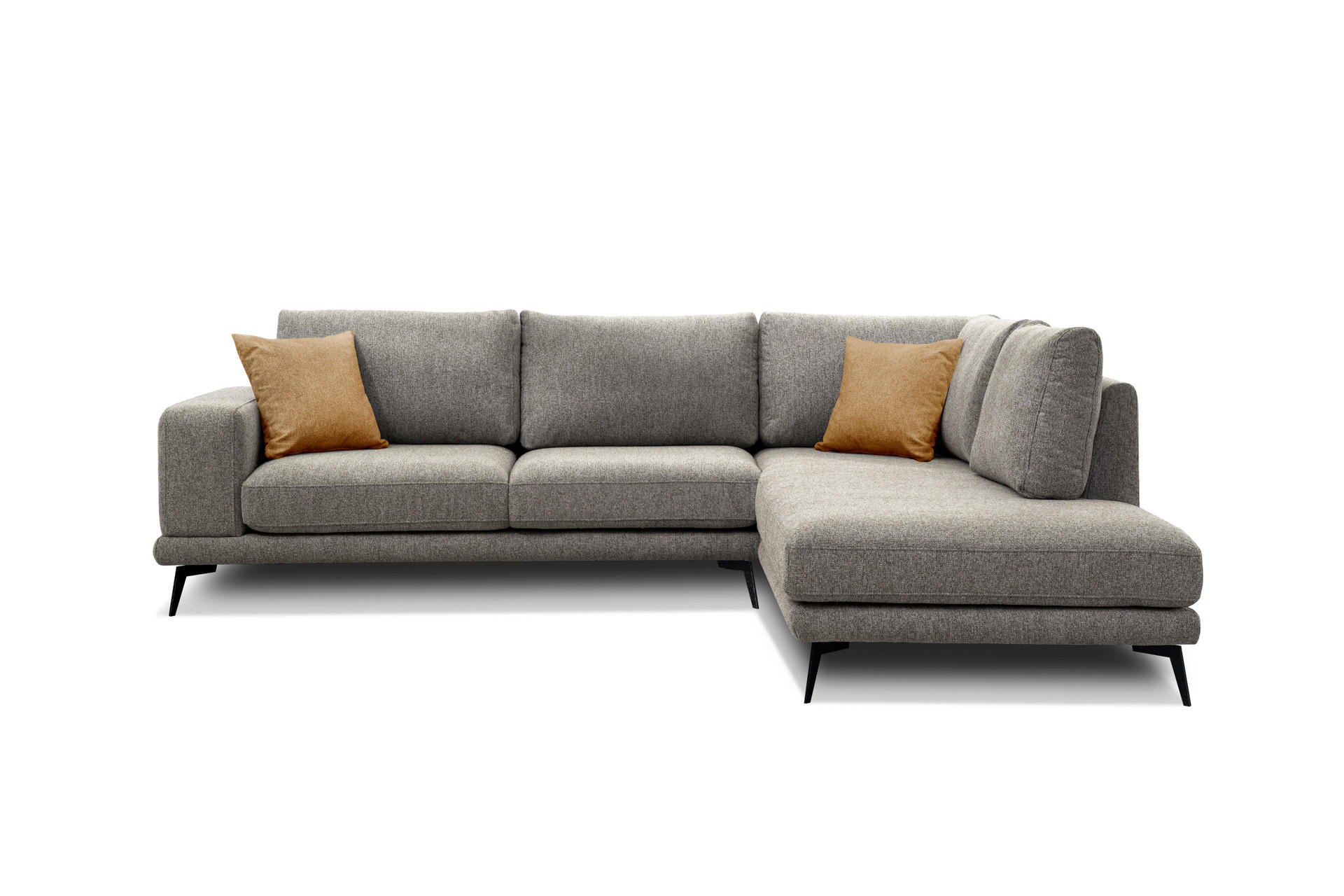 ECKSOFA MEDIOLANE 5-Sitzer, taupe - Taupe, Holzwerkstoff/Textil (282/219cm) - Courtois Laville