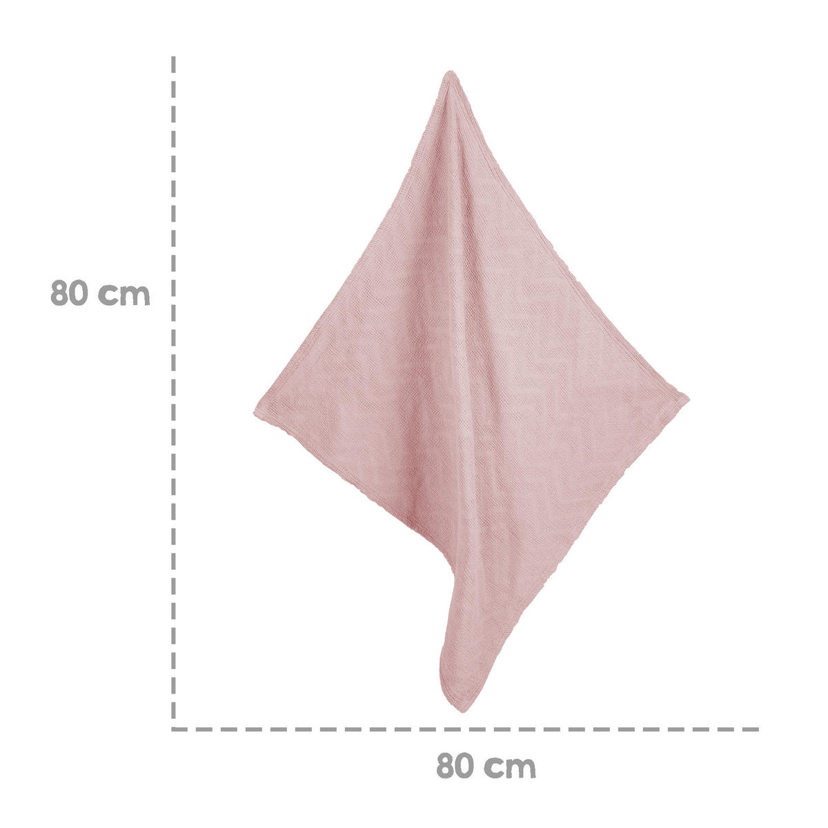 DECKE IN STRICKOPTIK 80 x 80 cm Lil Planet rosa - Altrosa, Textil (80/80cm) - Roba