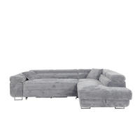 ECKSOFA SERENA L Rechts mit Stauraum, Hellgrau - Hellgrau, Textil (205/275cm) - KS Home Concept