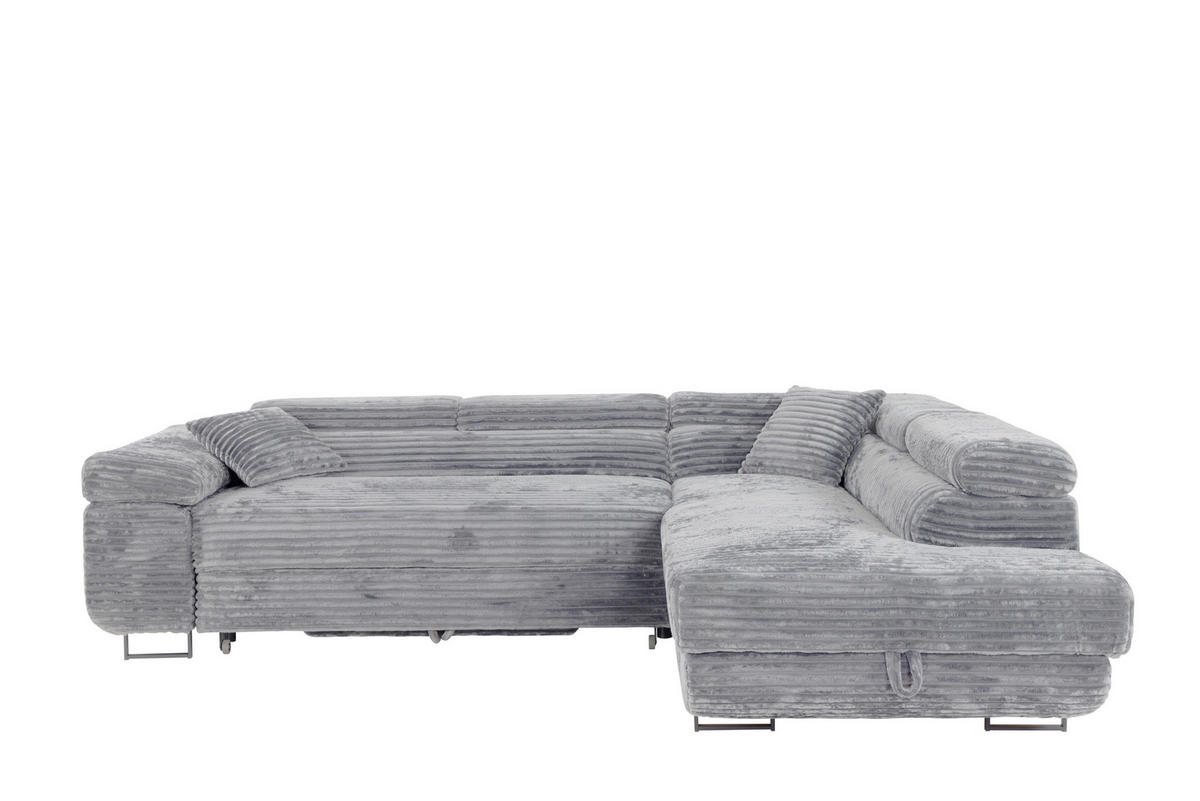 ECKSOFA SERENA L Rechts mit Stauraum, Hellgrau - Hellgrau, Textil (205/275cm) - KS Home Concept