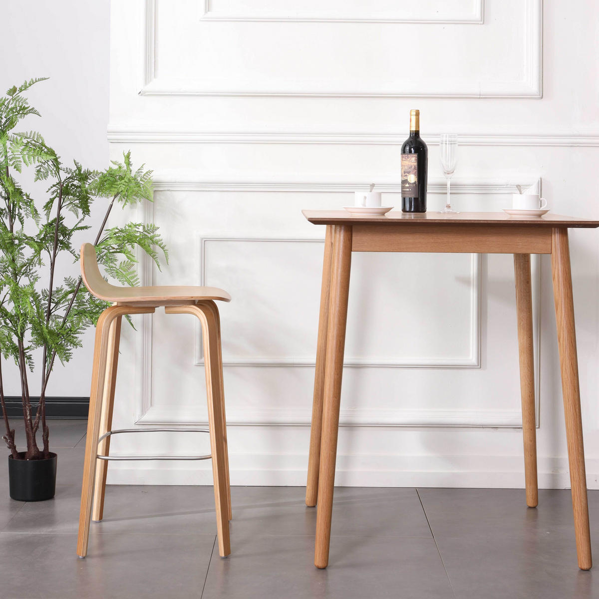 BARHOCKER, Braun - Braun, Holz (40/80/38cm) - Oviala